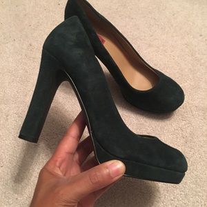 Like New Green Suede Heels